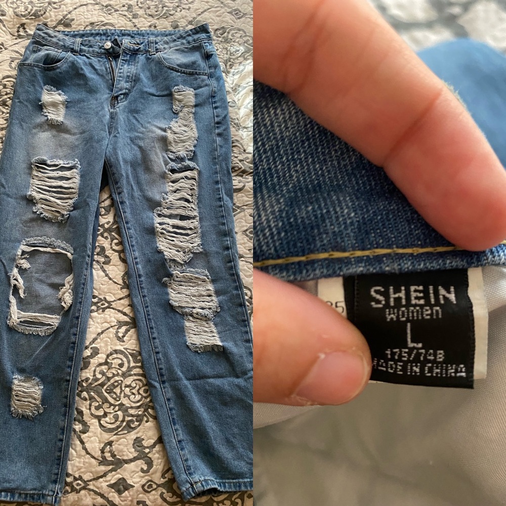 Distressed jeans